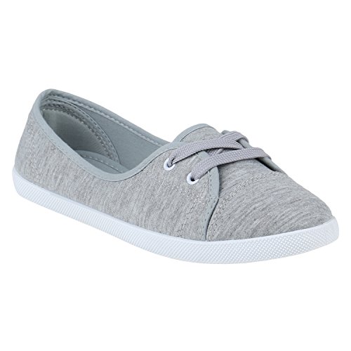 stiefelparadies Damen Sportliche Ballerinas Schuhe 144287 Grau Weiss 37 Flandell von stiefelparadies