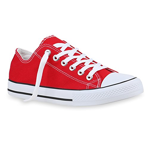 stiefelparadies Herren Sneaker High Basic Schnürschuhe Turnschuhe Freizeit Schuhe 155411 Rot Rot 39 Flandell von stiefelparadies