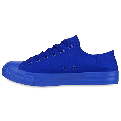 stiefelparadies Herren Sneakers Freizeit Sport Schnürer StoffFitness Streetstyle viele Farben Schuhe 120035 Blau Blau 37 Flandell von stiefelparadies