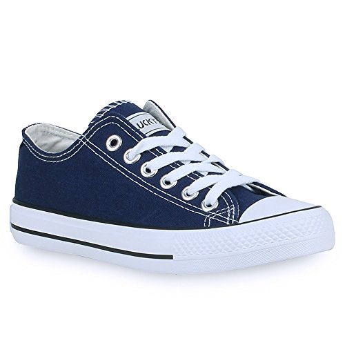 stiefelparadies Unisex Damen Herren Sneakers Sportschuhe Schnürer Schuhe 24757 Marineblau Ambler 41 Flandell von stiefelparadies