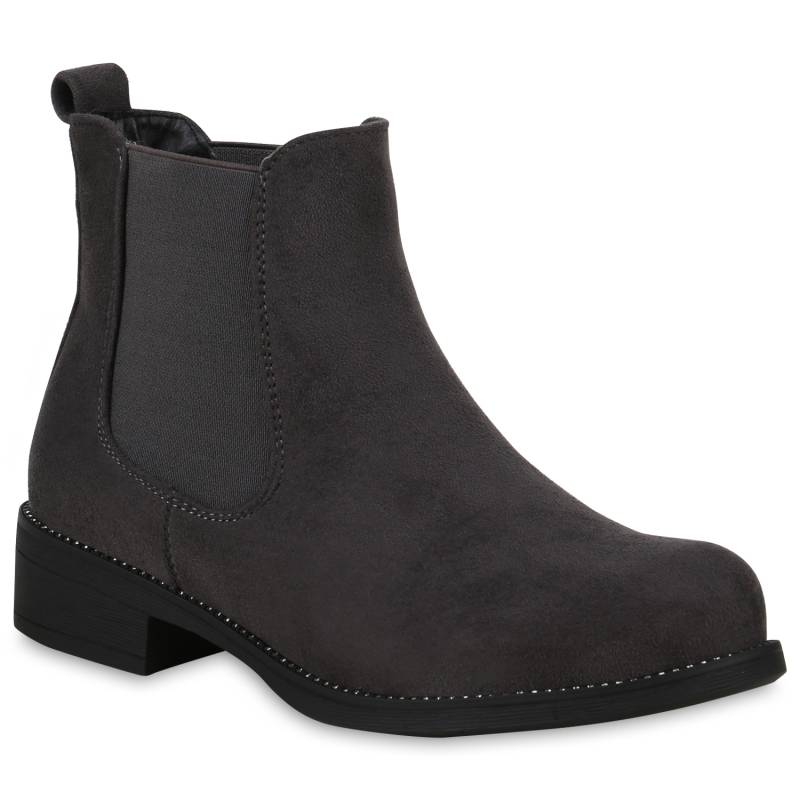 Damen Stiefeletten Chelsea Boots - Grau von stiefelpardies.de