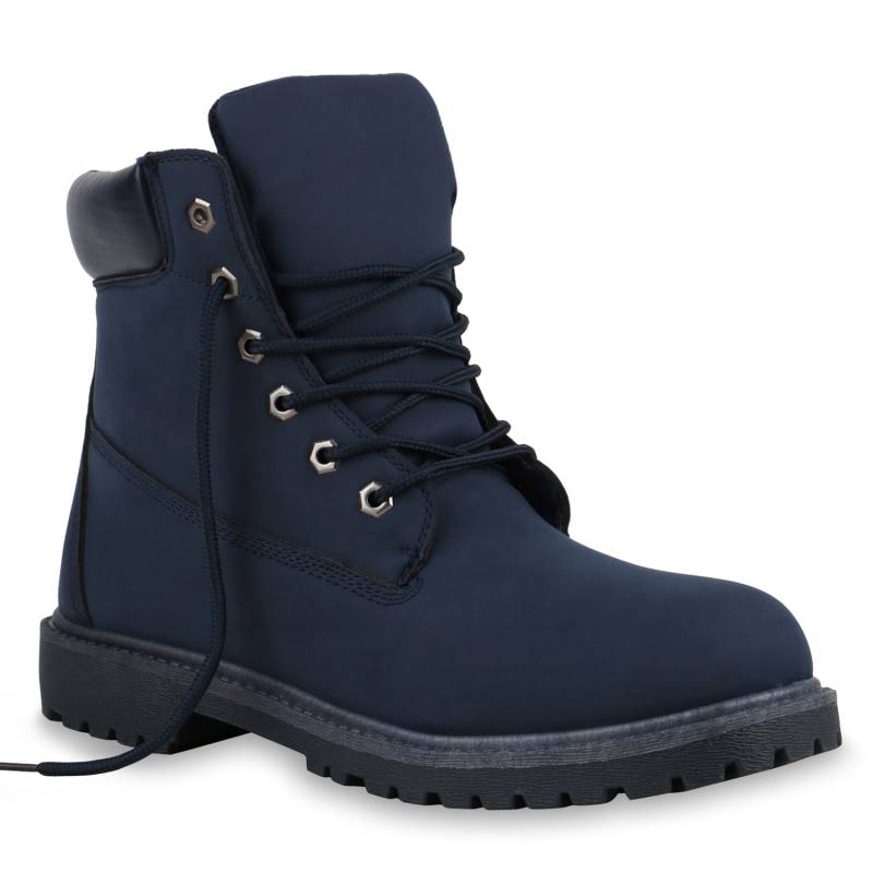 Herren Worker Boots - Dunkelblau von stiefelpardies.de