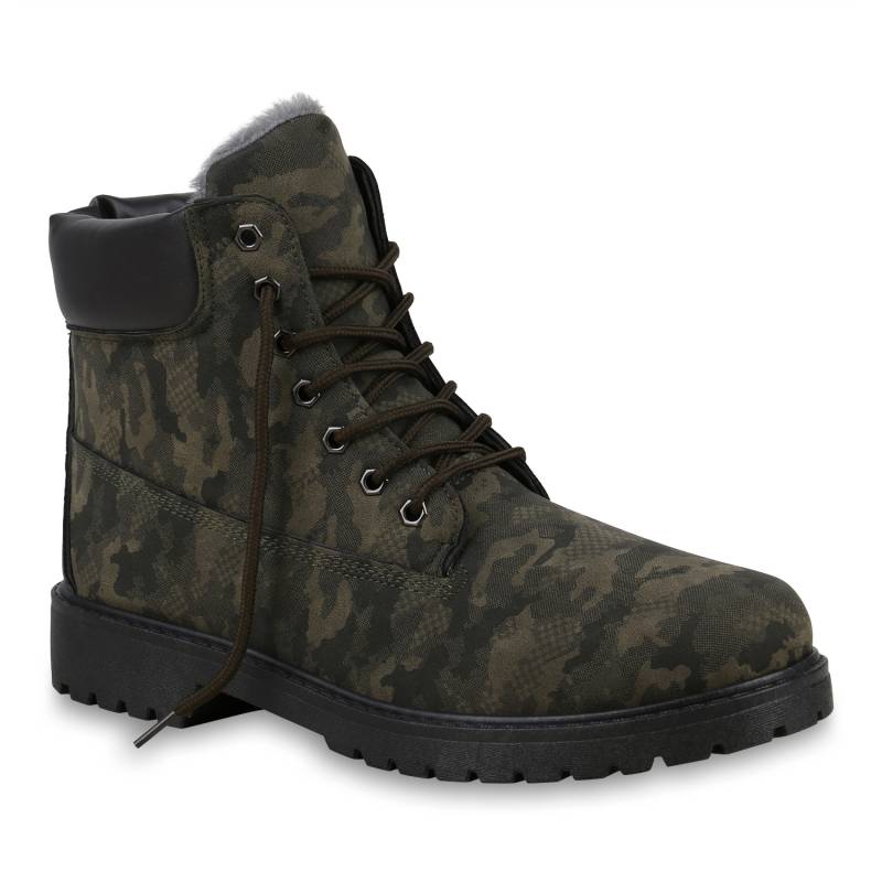 Herren Worker Boots - Dunkelgrün Camouflage von stiefelpardies.de