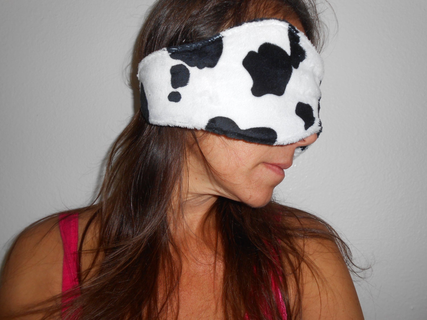 Extra Lange Kuh Print Minky Schlafmaske von stilettoseamstress