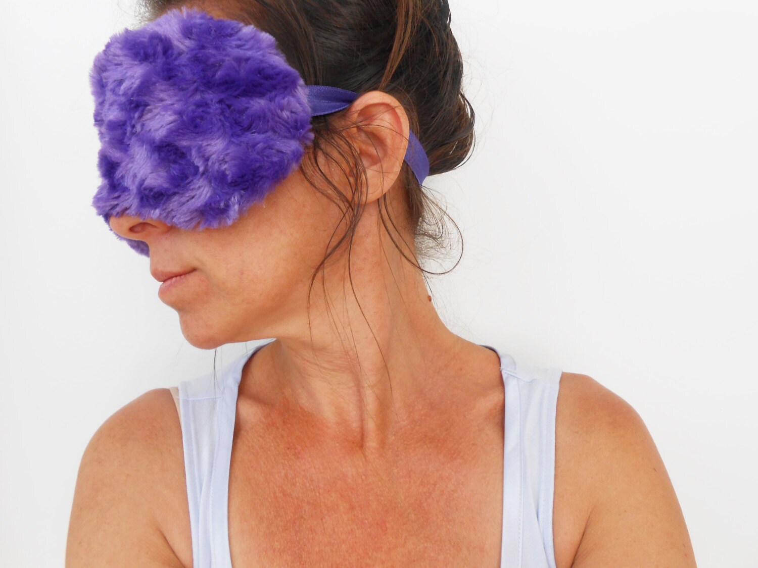 Lila Minky Und Satin Schlafmaske von stilettoseamstress