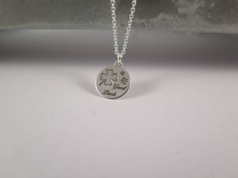 925 Sterling Silber Kette - Good Luck Kleeblatt Gestanzt Viel Glück Vierblättrig, Tolles Geschenk Und Liebe von stilkomplex