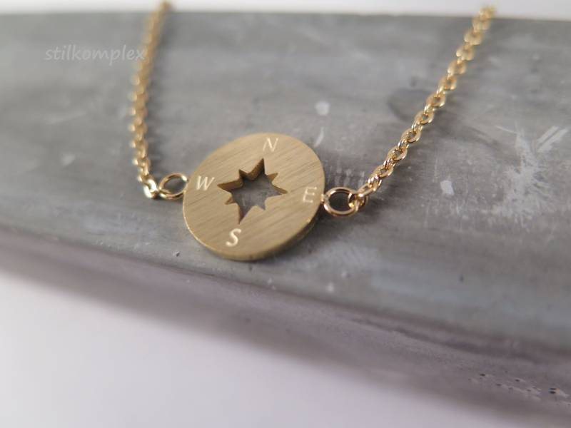 Armband - Kompass 18K Vergoldet Edelstahl Armschmuck/Reise Urlaub Weltreise Fernweh Auswandern Liebe Meer Boho Trend von stilkomplex