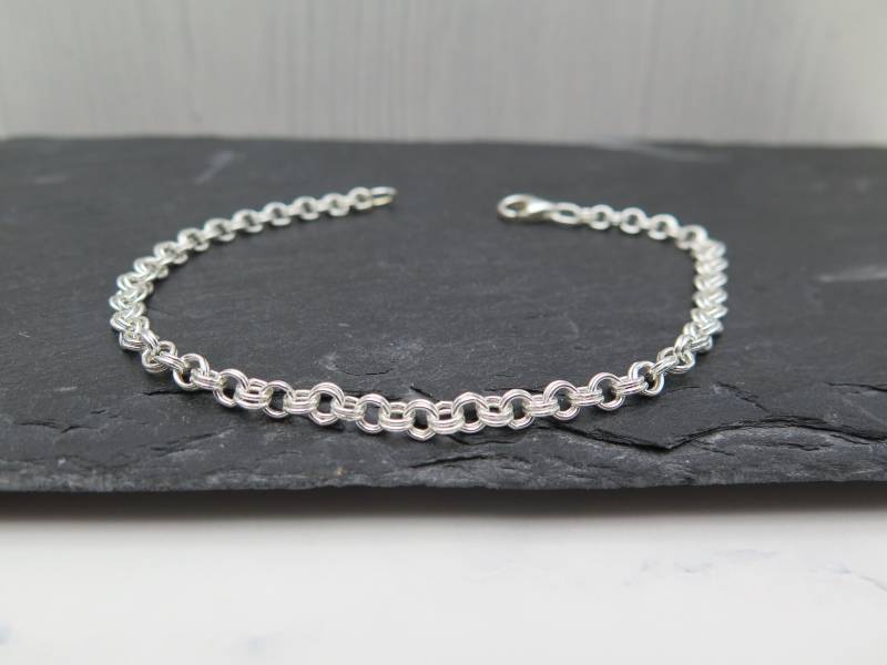 Doppelanker Armband 925 Sterling Silber - Armschmuck Liebe Geschenk Freundin Hochzeit Edel Retro Schmuck Zeitlos Elegant Silberschmuck Band von stilkomplex