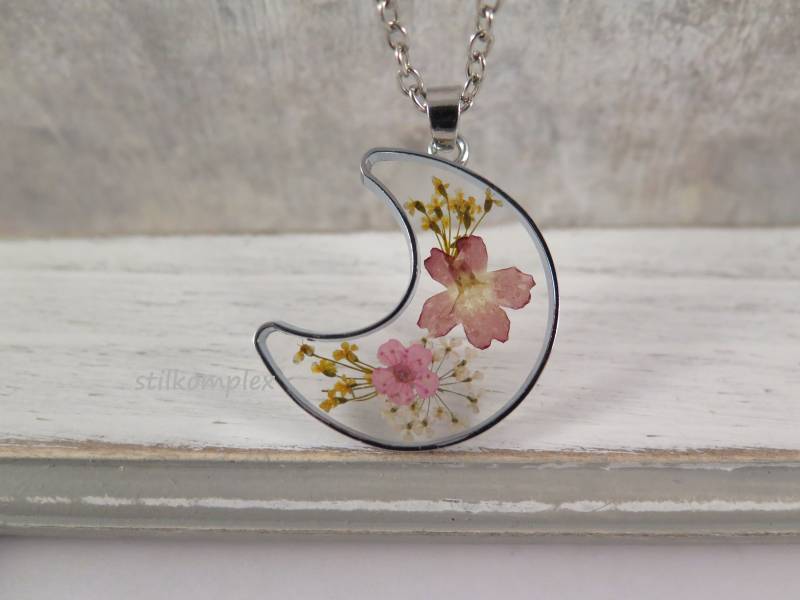 Mondkette -Potpourri Echte Sommerblüten - Silberfarben von stilkomplex