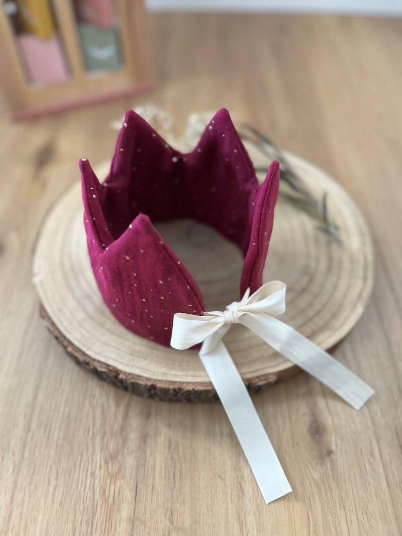Geburtstagskrone Beere Goldtupfen Musselinkrone Geburtstag Musselin Stoffkrone Krone Kindergeburtstag Kind Prinzessin Prinz Geschenk Party von stilwerk3