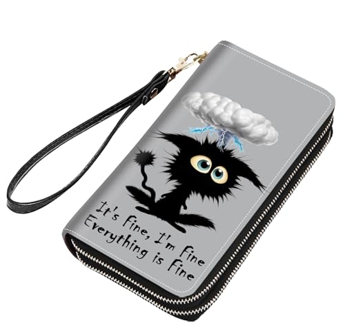 stmedazm Damen-Geldbörse mit Python-Druck, großes Fassungsvermögen, PU-Leder, Doppelreißverschluss, multifunktional, Clutch, Geldbörse für Bargeld/Karte/Münze/Smartphone, stm-Damen Geldbörse mit von stmedazm