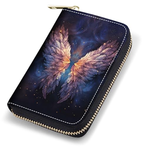 stmedazm Kreditkartenetui für Damen, RFID-blockierend, klein, Leder, Kartenetui mit Reißverschluss, Akkordeon-Brieftaschen, Python, stm-Card Cases-131 von stmedazm