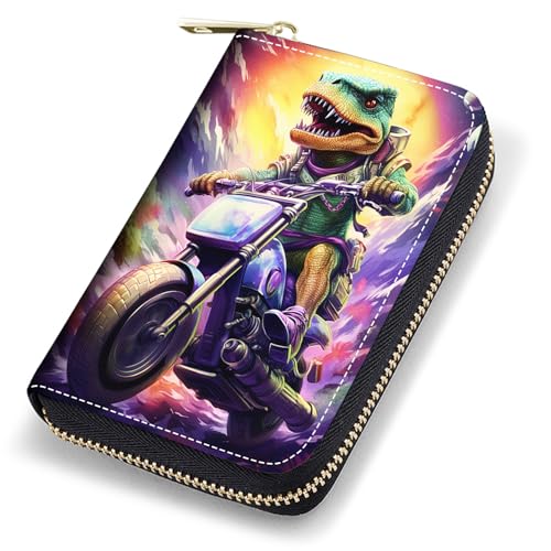 stmedazm Kreditkartenetui für Damen, RFID-blockierend, klein, Leder, Kartenetui mit Reißverschluss, Akkordeon-Brieftaschen, Python, stm-Kartenhüllen-132 von stmedazm