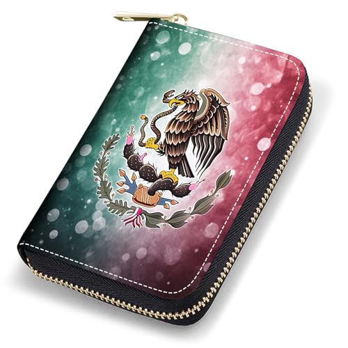 stmedazm Kreditkartenetui für Damen, RFID-blockierend, klein, Leder, Kartenetui mit Reißverschluss, Akkordeon-Brieftaschen, Python, stm-Kartenhüllen-142 von stmedazm