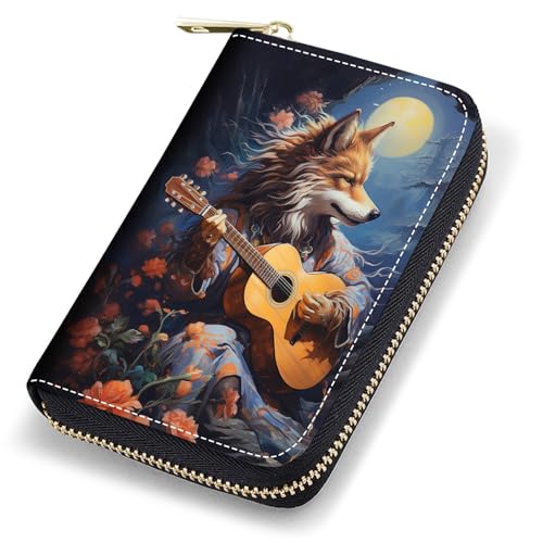 stmedazm Kreditkartenetui für Damen, RFID-blockierend, kleines Leder-Kartenetui mit Reißverschluss, Akkordeon-Brieftaschen, Aquarell-Kunst, Meeresschildkröte, stm-Card Cases-084 von stmedazm