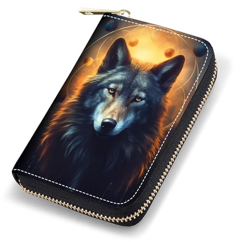 stmedazm Kreditkartenetui für Damen, RFID-blockierend, kleines Leder-Kartenetui mit Reißverschluss, Akkordeon-Brieftaschen, Aquarell-Kunst, Meeresschildkröte, stm-Card Cases-087 von stmedazm