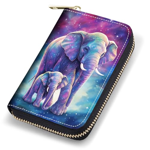 stmedazm Kreditkartenetui für Damen, RFID-blockierend, kleines Leder-Kartenetui mit Reißverschluss, Akkordeon-Brieftaschen, Aquarell-Kunst, Meeresschildkröte, stm-Card Cases-090 von stmedazm