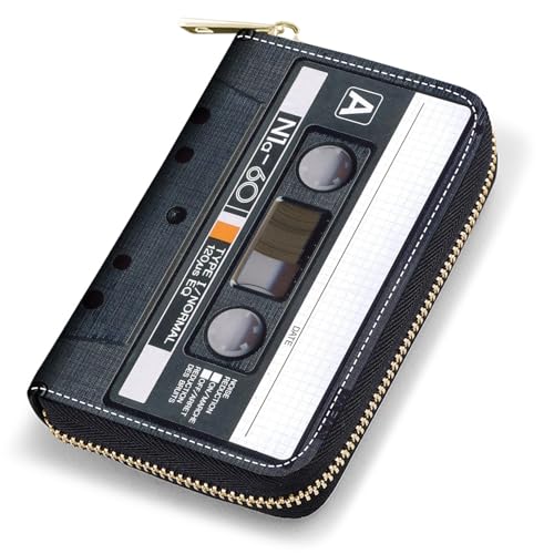 stmedazm Kreditkartenetui für Damen, RFID-blockierend, kleines Leder-Kartenetui mit Reißverschluss, Akkordeon-Brieftaschen, Aquarell-Kunst, Meeresschildkröte, stm-Card Cases-092 von stmedazm