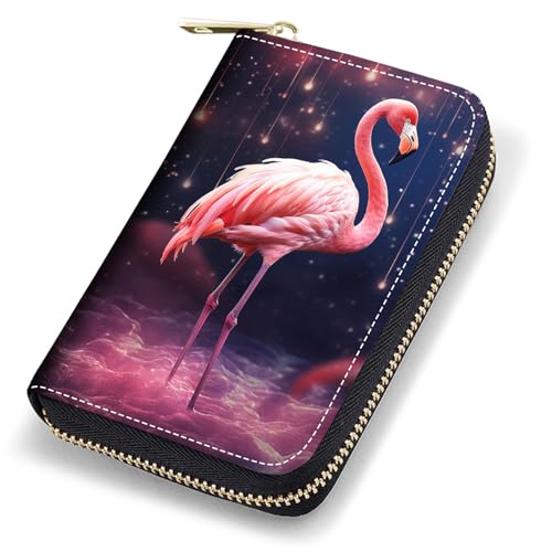 stmedazm Kreditkartenetui für Damen, RFID-blockierend, kleines Leder-Kartenetui mit Reißverschluss, Akkordeon-Brieftaschen, Aquarell-Kunst, Meeresschildkröte, stm-Card Cases-102 von stmedazm