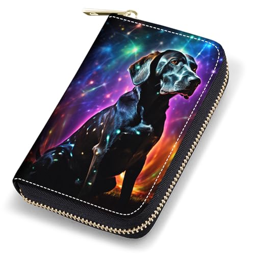 stmedazm Kreditkartenetui für Damen, RFID-blockierend, kleines Leder-Kartenetui mit Reißverschluss, Akkordeon-Brieftaschen, Aquarell-Kunst, Meeresschildkröte, stm-Kartenhüllen-109 von stmedazm