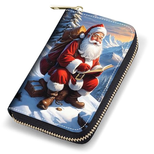 stmedazm Kreditkartenetui für Damen, RFID-blockierend, kleines Leder-Kartenetui mit Reißverschluss, Akkordeon-Brieftaschen, mexikanische Flagge, Maya-Azteken-Totem, stm-Kartenhüllen-166 von stmedazm