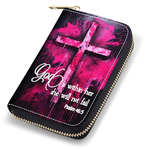 stmedazm Kreditkartenetui für Damen, RFID-blockierend, kleines Leder-Kartenetui mit Reißverschluss, Akkordeon-Brieftaschen, mexikanische Flagge, Maya-Azteken-Totem, stm-Kartenhüllen-184 von stmedazm