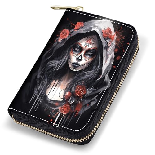 stmedazm Kreditkartenetui für Damen, RFID-blockierend, kleines Leder-Kartenetui mit Reißverschluss, Akkordeon-Brieftaschen, niedliche Cartoon-Katzen, stm-Card Cases-045 von stmedazm