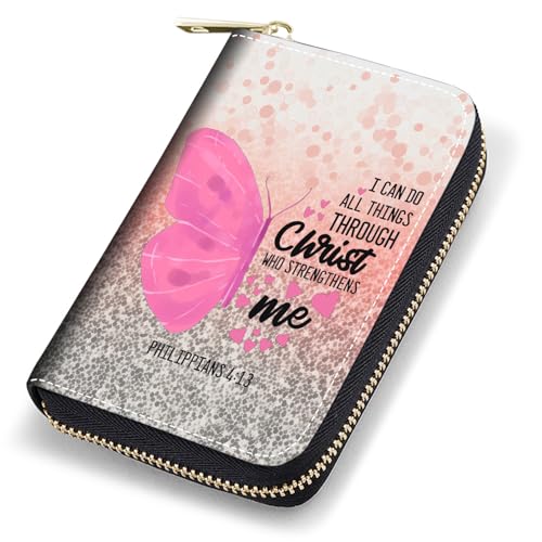 stmedazm Kreditkartenetui für Damen, RFID-blockierend, kleines Leder-Kartenetui mit Reißverschluss, Akkordeon-Brieftaschen, niedliche Cartoon-Katzen, stm-Card Cases-051 von stmedazm