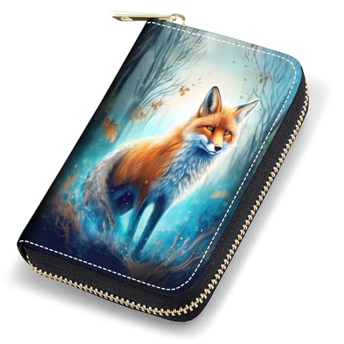 stmedazm Kreditkartenetui für Damen, RFID-blockierend, kleines Leder-Kartenetui mit Reißverschluss, Akkordeon-Brieftaschen, niedliche Cartoon-Katzen, stm-Card Cases-052 von stmedazm