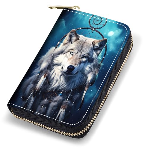 stmedazm Kreditkartenetui für Damen, RFID-blockierend, kleines Leder-Kartenetui mit Reißverschluss, Akkordeon-Brieftaschen, niedliche Cartoon-Katzen, stm-Kartenetui-079 von stmedazm