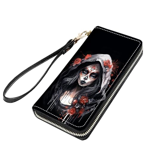 stmedazm Niedliche Cartoon-Katzen-Druck Frauen Große Kapazität PU Leder Reißverschluss Around Geldbörse Multifunktionale Clutch Geldbörse für Bargeld/Karte/Münze/Smartphone, stm-women wallet-045 von stmedazm