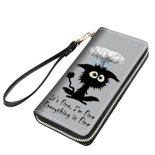 stmedazm Python-Druck Frauen Große Kapazität PU Leder Reißverschluss Rund Geldbörse Multifunktionale Clutch Geldbörse für Bargeld/Karte/Münze/Smartphone, stm-women wallet-148 von stmedazm