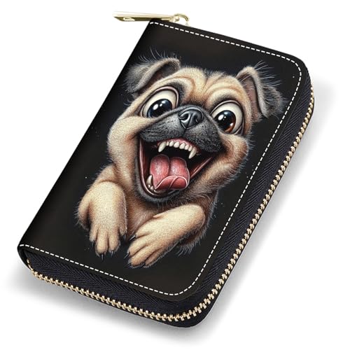 stmedazm Sakyamuni Buddha Kreditkartenetui für Damen, RFID-blockierend, klein, Leder, Kartenetui mit Reißverschluss, Akkordeon-Brieftaschen, stm-Card Cases-211 von stmedazm