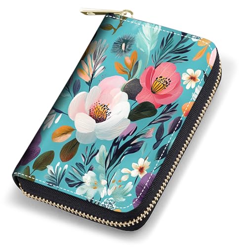 stmedazm Sakyamuni Buddha Kreditkartenetui für Damen, RFID-blockierend, klein, Leder, Kartenetui mit Reißverschluss, Akkordeon-Brieftaschen, stm-Kartenetui-217 von stmedazm