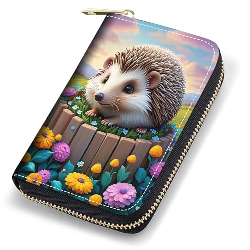 stmedazm Sakyamuni-Buddha Kreditkartenetui für Damen, RFID-blockierend, kleines Leder-Kartenetui mit Reißverschluss, Akkordeon-Brieftaschen, stm-Kartenhüllen-234 von stmedazm