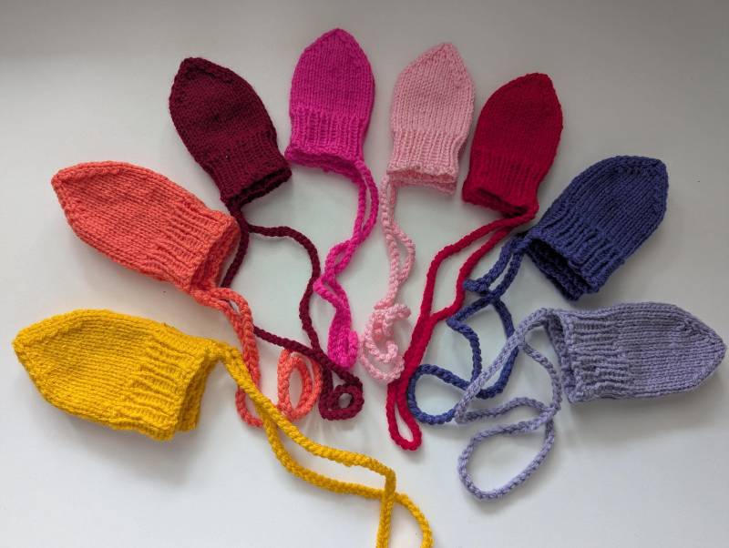Babyhandschuhe Babyfäustlinge 0-24 Monate Gestrickt Uni Viele Farben von stoeberbude
