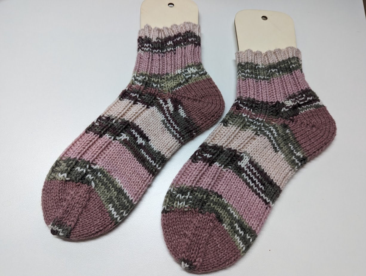 stricksocken Damensocken Kuschelsocken Hausschuhe Gestrickt Gr. 40-42 von stoeberbude
