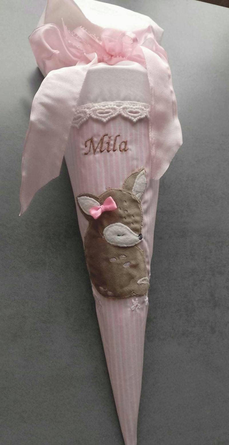 Schultüte Reh, Schultütemädchen, Schultüte Prinzessin, Personalisiert, Zuckertüte, Papprohling von stoffhexen