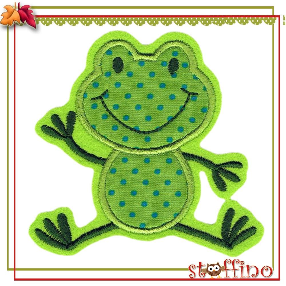 Applikation Süßer Winkender Frosch Aufnäher von stoffino