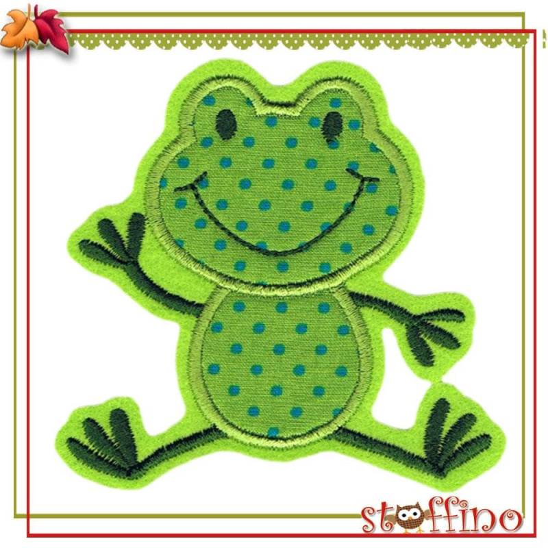 Applikation Süßer Winkender Frosch Aufnäher von stoffino