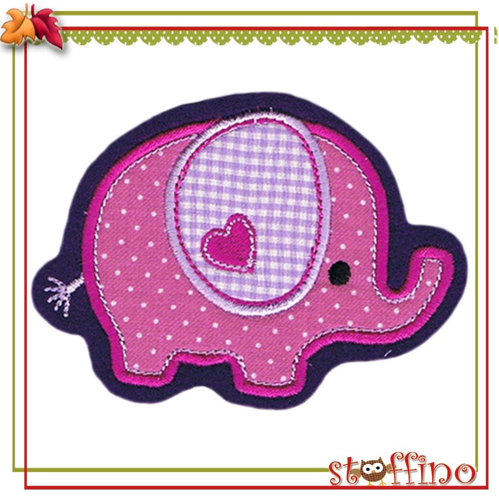 Aufnäher Applikation Elefant Pinke Punkte von stoffino