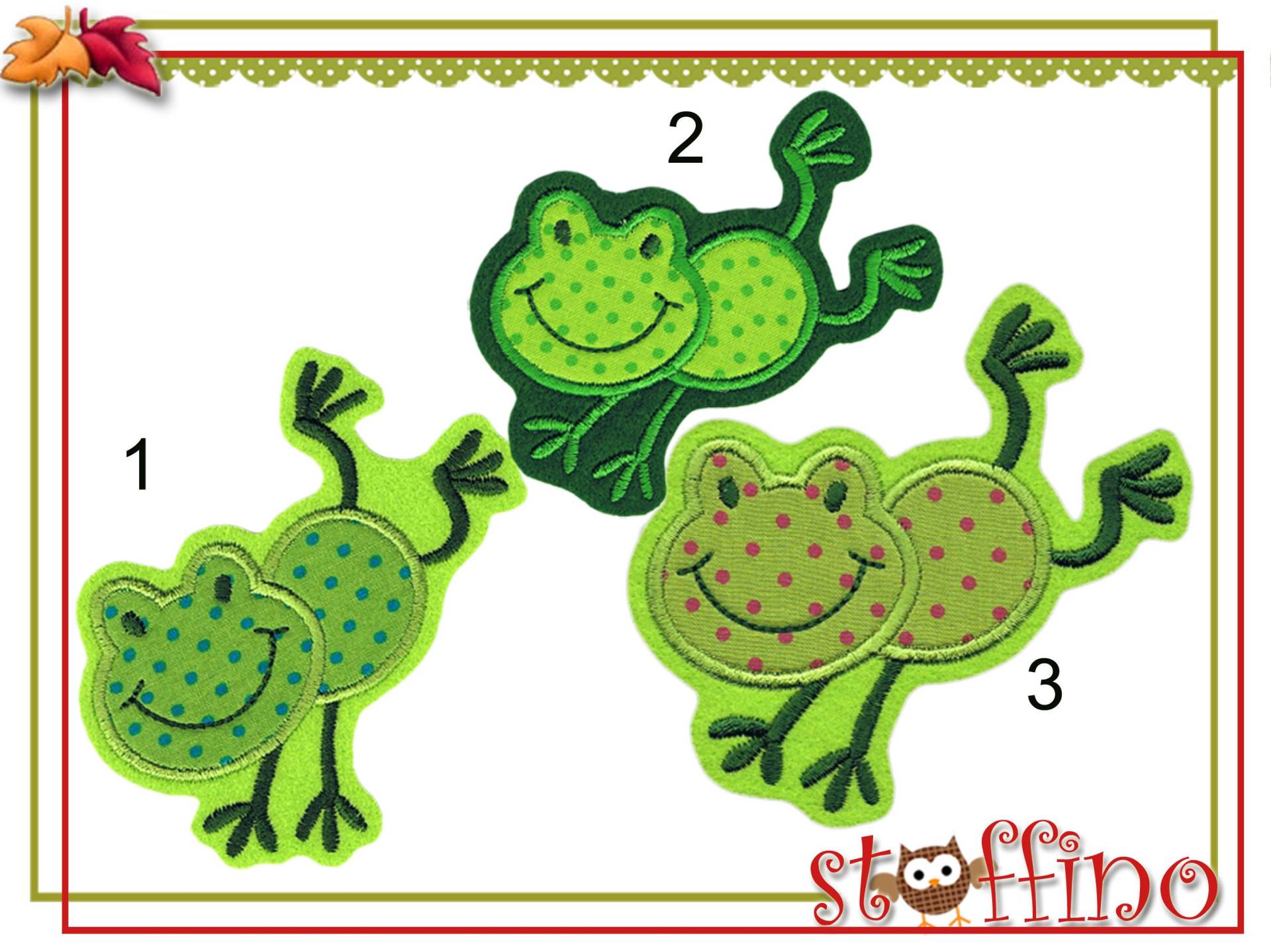 Frosch Applikation Auf Dem Sprung von stoffino