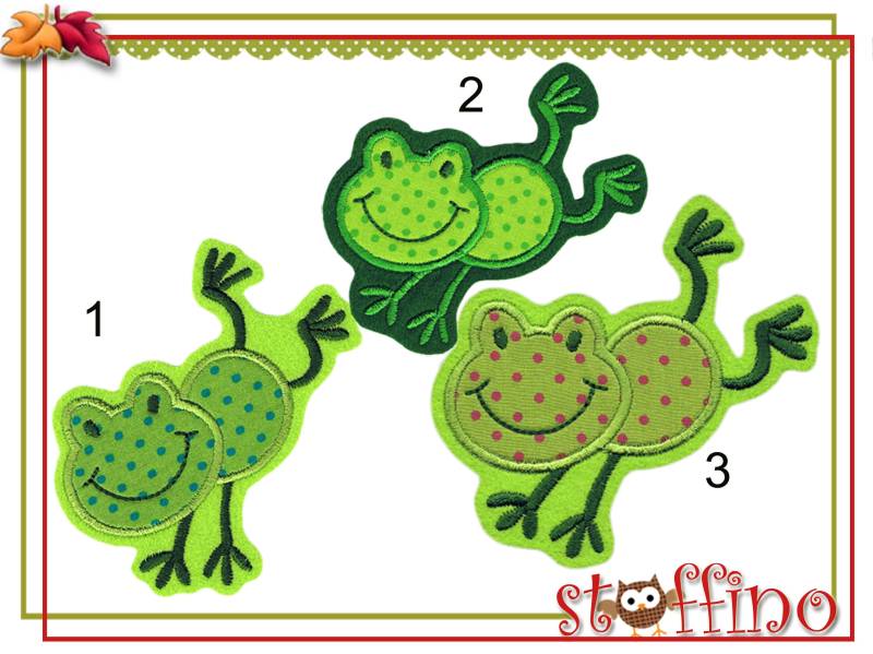 Frosch Applikation Auf Dem Sprung von stoffino