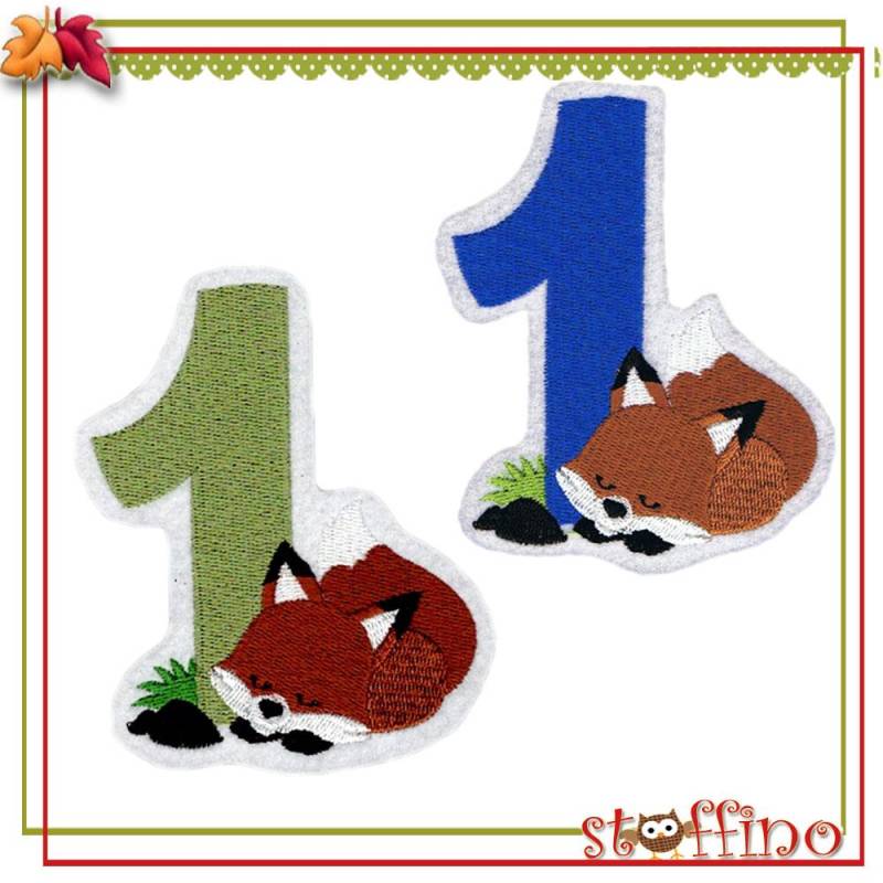 Geburtstagszahl 1 Applikation Fuchs von stoffino