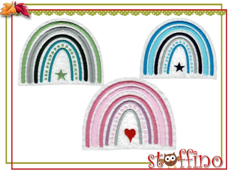 Regenbogen Applikation Aufnäher Größe Nach Wahl von stoffino