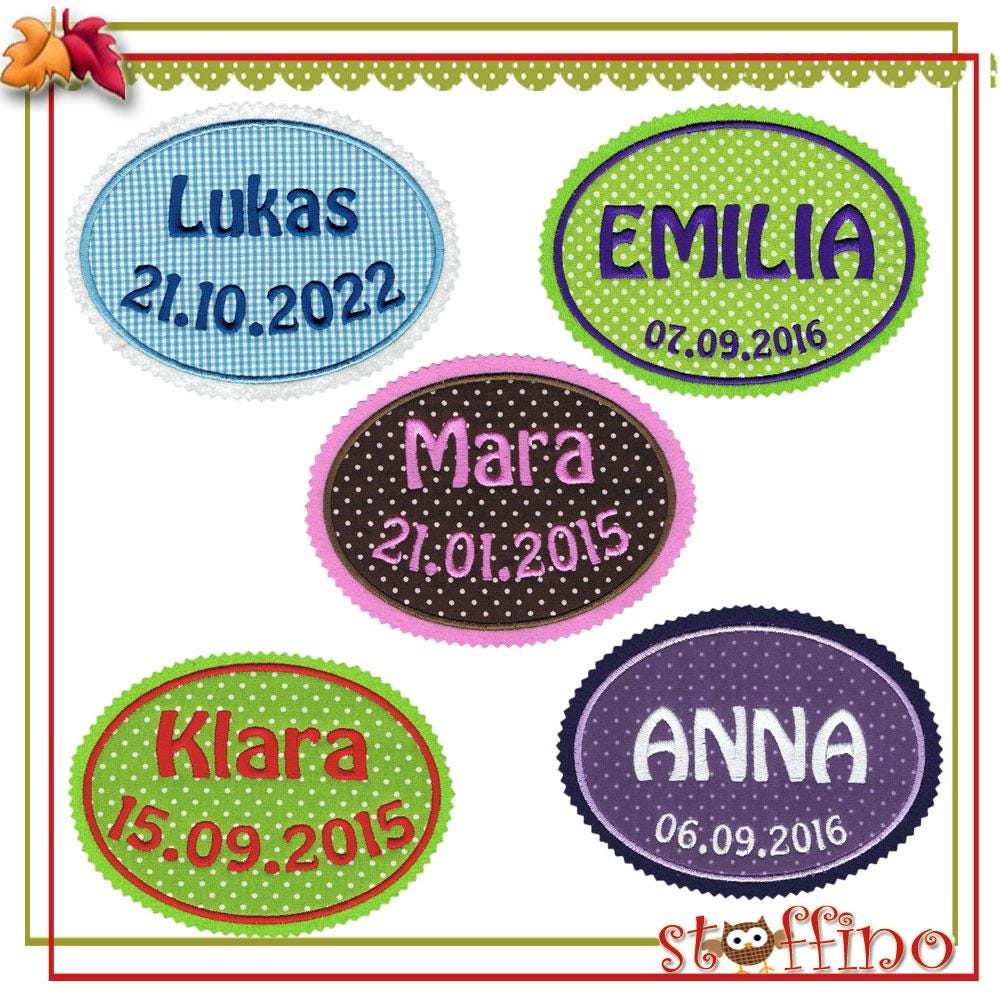 xxl Applikation Aufnäher Mit Name Wunschtext in Vielen Farben von stoffino