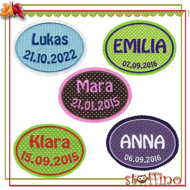 xxl Applikation Aufnäher Mit Name Wunschtext in Vielen Farben von stoffino