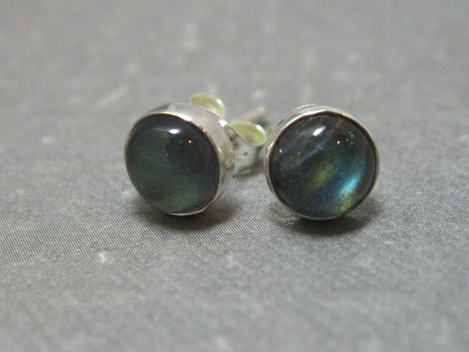 6 Mm Labradorit Ohrstecker, Handwerker Ohrringe, Handgefertigte Ohrringe von stoneandsterling