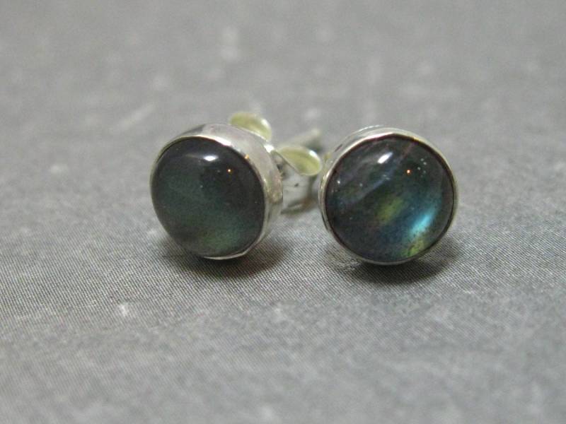 6 Mm Labradorit Ohrstecker, Handwerker Ohrringe, Handgefertigte Ohrringe von stoneandsterling
