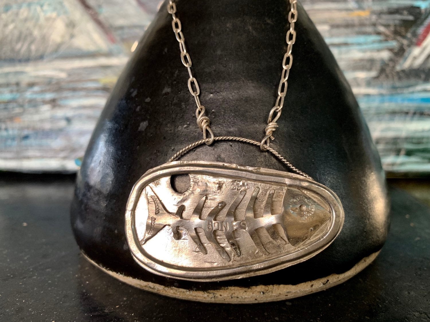 Fishbone Skelett Silber Handwerker-Anweisung Halskette von stoneywear